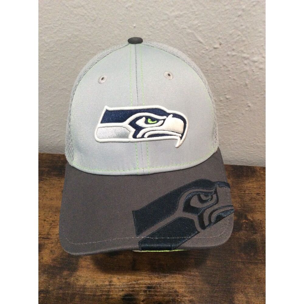 Seattle Seahawks NFL Fitted Cap Hat New Era Small-medium Gray Black